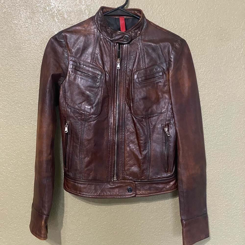 Peruzzi * made in Italy* Leather Motorcycle Jacket